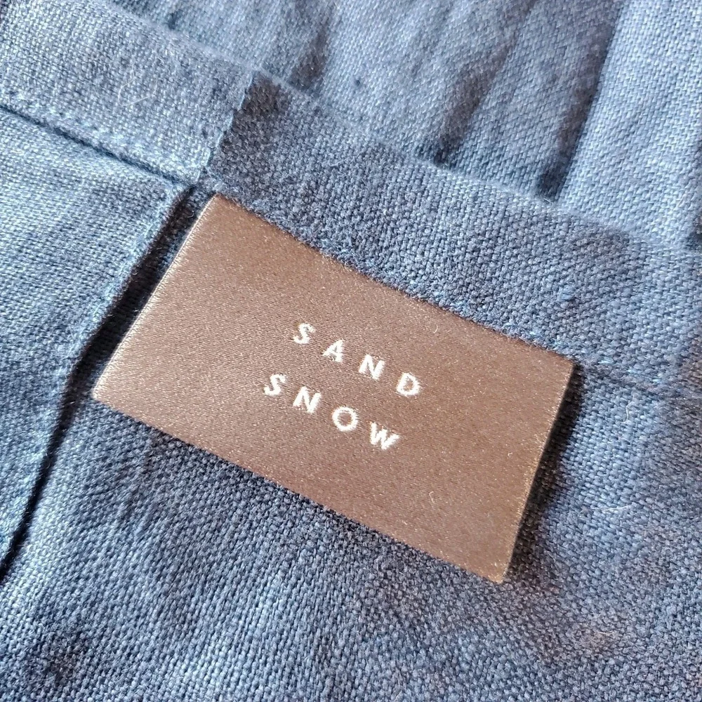 Sand‎ Snow 100% Linen Curtain 2 Panels Europe Made Light Filtering Harbour Blue